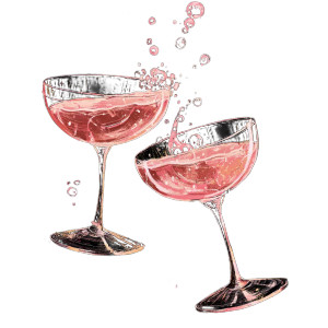 Clinking Champagne Coupes Vinyl Car Decal Sticker – Waterproof & UV-Resistant 6.826666666666667"