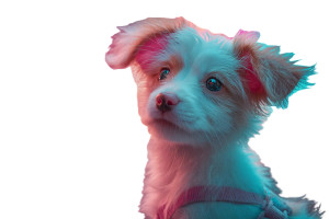 Puppy In Neon Vinyl Car Decal Sticker – Waterproof & UV-Resistant 2.986666666666667"