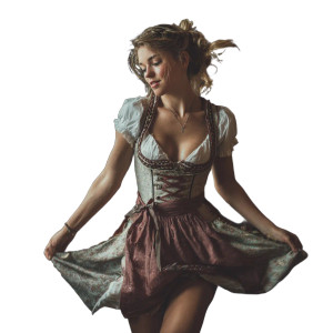 Dancing Austrian Girl Vinyl Car Decal Sticker – Waterproof & UV-Resistant 6.826666666666667"