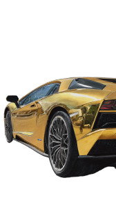 Gold Supercar Closeup Vinyl Car Decal Sticker – Waterproof & UV-Resistant 9.706666666666667"