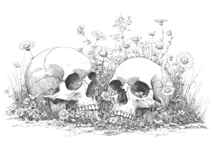 Skulls And Wildflowers Vinyl Car Decal Sticker – Waterproof & UV-Resistant 3.0933333333333333" Skulls And Wildflowers Vinyl Car Decal Sticker – Waterproof & UV-Resistant 3.0933333333333333"