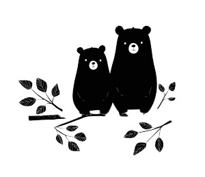 Cute Bears Branch Vinyl Car Decal Sticker – Waterproof & UV-Resistant 3.4133333333333336"