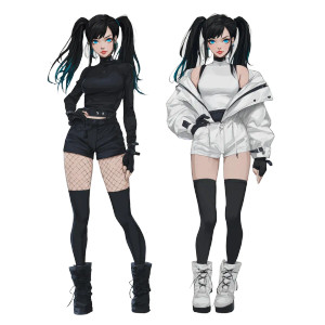 Urban Goth Girl Vinyl Car Decal Sticker – Waterproof & UV-Resistant 6.826666666666667"