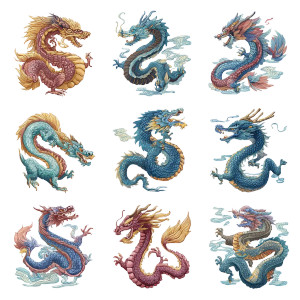 Chinese Dragons Vinyl Car Decal Sticker – Waterproof & UV-Resistant 6.826666666666667"
