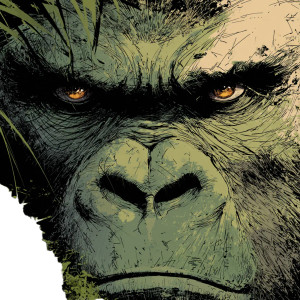 Gorilla'S Hopeful Gaze Vinyl Car Decal Sticker – Waterproof & UV-Resistant 3.4133333333333336"