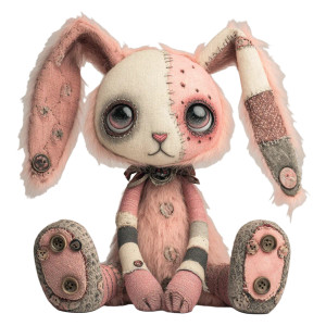 Patchwork Plush Toy Vinyl Car Decal Sticker – Waterproof & UV-Resistant 3.4133333333333336"