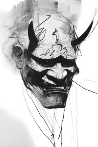 Samurai Oni Warrior V4 Vinyl Car Decal Sticker – Waterproof & UV-Resistant 4.4