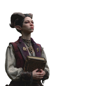 Androgynous Tiefling Tome Vinyl Car Decal Sticker – Waterproof & UV-Resistant 3.4133333333333336"