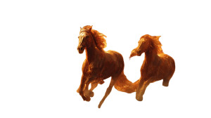 Fiery Lava Horses Vinyl Car Decal Sticker – Waterproof & UV-Resistant 2.72"