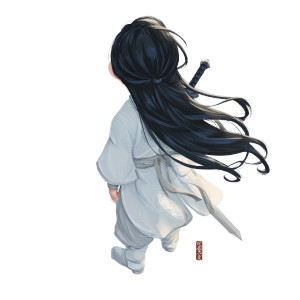 Q Hanfu Boy Vinyl Car Decal Sticker – Waterproof & UV-Resistant 3.4133333333333336"