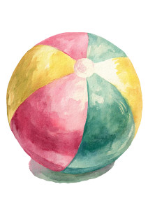 Pastel Beach Ball Vinyl Car Decal Sticker – Waterproof & UV-Resistant 8.746666666666666"
