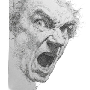 Angry Man Drawing Vinyl Car Decal Sticker – Waterproof & UV-Resistant 3.4133333333333336"