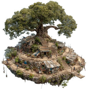 Treehouse Community Vinyl Car Decal Sticker – Waterproof & UV-Resistant 6.826666666666667"