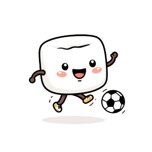 Kawaii Marshmallow Kick Vinyl Car Decal Sticker – Waterproof & UV-Resistant 3.4133333333333336"