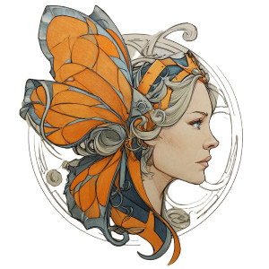 Butterfly Lady Vinyl Car Decal Sticker – Waterproof & UV-Resistant 6.826666666666667"