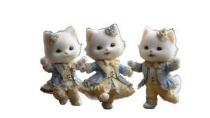 Dancing Cats Celebration Vinyl Car Decal Sticker – Waterproof & UV-Resistant 2.72"