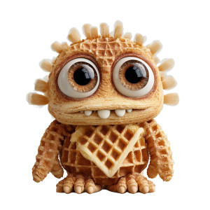 Waffle Baby Monster Vinyl Car Decal Sticker – Waterproof & UV-Resistant 3.4133333333333336"