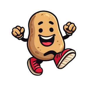 Jumping Cartoon Potato Vinyl Car Decal Sticker – Waterproof & UV-Resistant 3.4133333333333336"