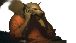 Werewolf On Phone Vinyl Car Decal Sticker – Waterproof & UV-Resistant 2.72"