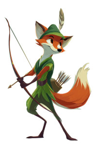 Stylized Fox Archer Vinyl Car Decal Sticker – Waterproof & UV-Resistant 8.96"