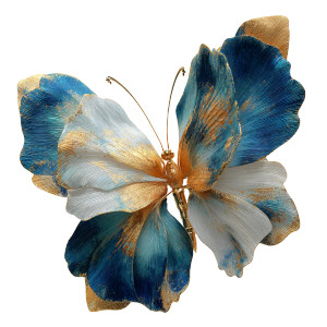 Golden Blue Butterfly Vinyl Car Decal Sticker – Waterproof & UV-Resistant 6.826666666666667"