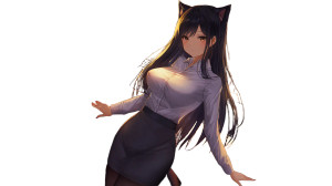 Anime Nekomimi Woman V2 Vinyl Car Decal Sticker – Waterproof & UV-Resistant 5.4