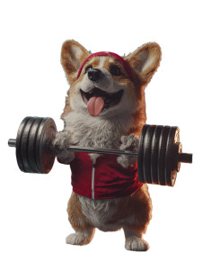 Gym Corgi Vinyl Car Decal Sticker – Waterproof & UV-Resistant 8.213333333333333"