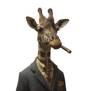 Gentleman Giraffe V2 Vinyl Car Decal Sticker – Waterproof & UV-Resistant 6.826666666666667"