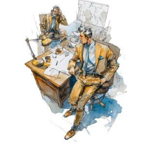 Office Worker Gathering Vinyl Car Decal Sticker – Waterproof & UV-Resistant 3.4133333333333336"