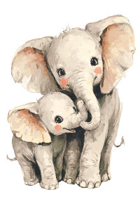 Baby Elephant Love Vinyl Car Decal Sticker – Waterproof & UV-Resistant 8.96"