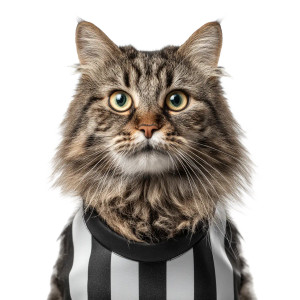Cat Referee Vinyl Car Decal Sticker – Waterproof & UV-Resistant 3.4133333333333336"