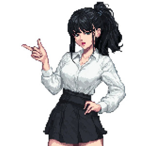 Anime Schoolgirl Sprite Vinyl Car Decal Sticker – Waterproof & UV-Resistant 3.4133333333333336"