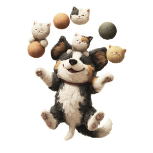 Juggling Dog Vinyl Car Decal Sticker – Waterproof & UV-Resistant 6.826666666666667"
