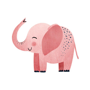 Pink Elephant Illustration Vinyl Car Decal Sticker – Waterproof & UV-Resistant 3.4133333333333336"