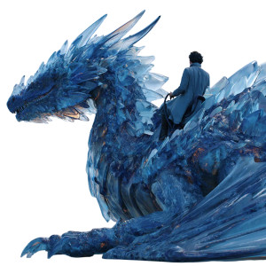 Crystal Dragon Rider Vinyl Car Decal Sticker – Waterproof & UV-Resistant 6.826666666666667"