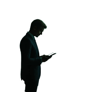 Businessman With Ipad Vinyl Car Decal Sticker – Waterproof & UV-Resistant 6.826666666666667"