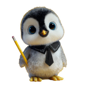 Baby Penguin Student Vinyl Car Decal Sticker – Waterproof & UV-Resistant 6.826666666666667"