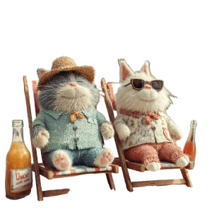 Sunbathing Cats V2 Vinyl Car Decal Sticker – Waterproof & UV-Resistant 3.4133333333333336"