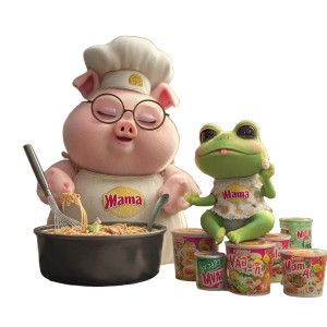 Chef Pig & Frog Vinyl Car Decal Sticker – Waterproof & UV-Resistant 3.4133333333333336"