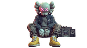 Kaws-Style Character V2 Vinyl Car Decal Sticker – Waterproof & UV-Resistant 2.72"