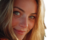 Beautiful Blonde Girl V12 Vinyl Car Decal Sticker – Waterproof & UV-Resistant 2.72"