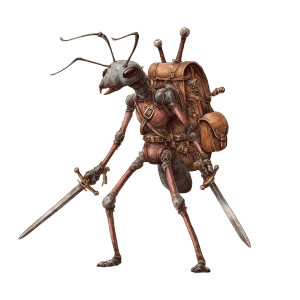 Bipedal Ant Warrior Vinyl Car Decal Sticker – Waterproof & UV-Resistant 3.4133333333333336"