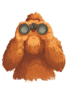 Curious Sasquatch Vinyl Car Decal Sticker – Waterproof & UV-Resistant 8.213333333333333"