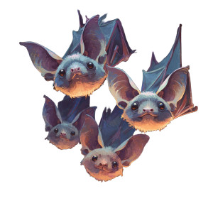 Cute Hanging Bats Vinyl Car Decal Sticker – Waterproof & UV-Resistant 3.4133333333333336"