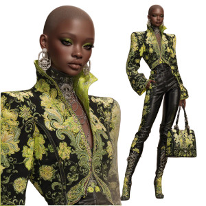 Afrofuturistic Fashion Icon Vinyl Car Decal Sticker – Waterproof & UV-Resistant 3.4133333333333336"