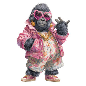 Stylish Cartoon Gorilla Vinyl Car Decal Sticker – Waterproof & UV-Resistant 3.4133333333333336" Stylish Cartoon Gorilla Vinyl Car Decal Sticker – Waterproof & UV-Resistant 3.4133333333333336"