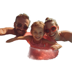 Happy Family Swimming Vinyl Car Decal Sticker – Waterproof & UV-Resistant 3.4133333333333336"
