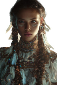 Native American Portrait V20 Vinyl Car Decal Sticker – Waterproof & UV-Resistant 8.96"