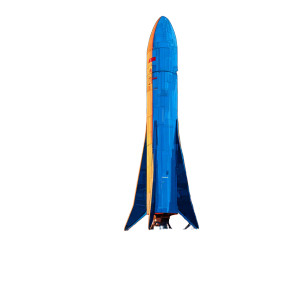 Blue Rocket Launch Vinyl Car Decal Sticker – Waterproof & UV-Resistant 3.4133333333333336"