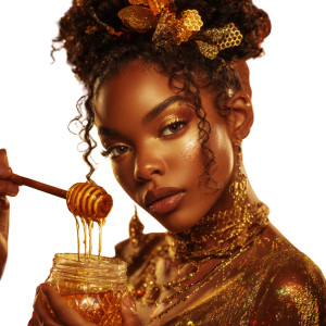 Golden Honey Goddess V2 Vinyl Car Decal Sticker – Waterproof & UV-Resistant 6.826666666666667"